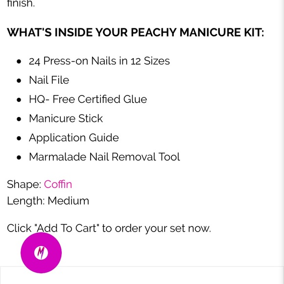 Marmalade Press-On Nails in Peachy - Picture 6 of 6